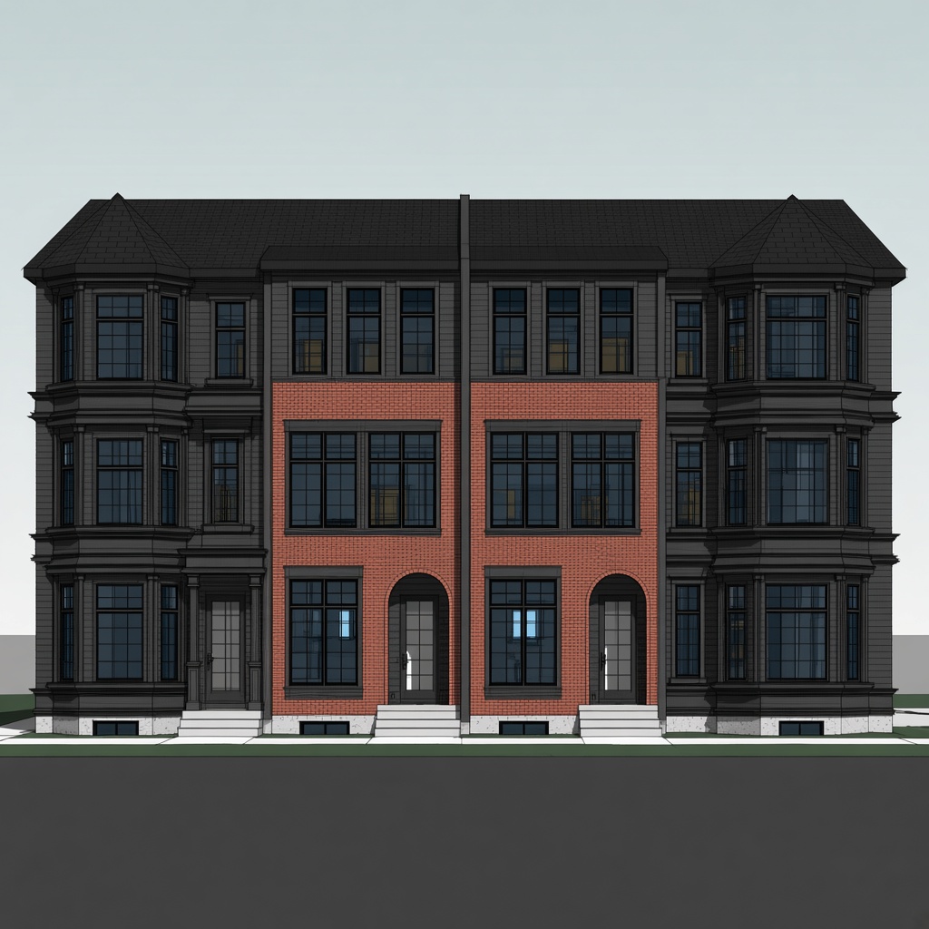 Four-unit rowhouse